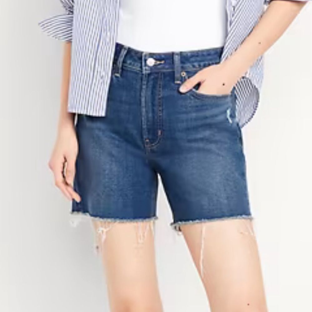 Old Navy OG High Rise Cut Off Jean Shorts Straight NEW 5” Inseam Size 10